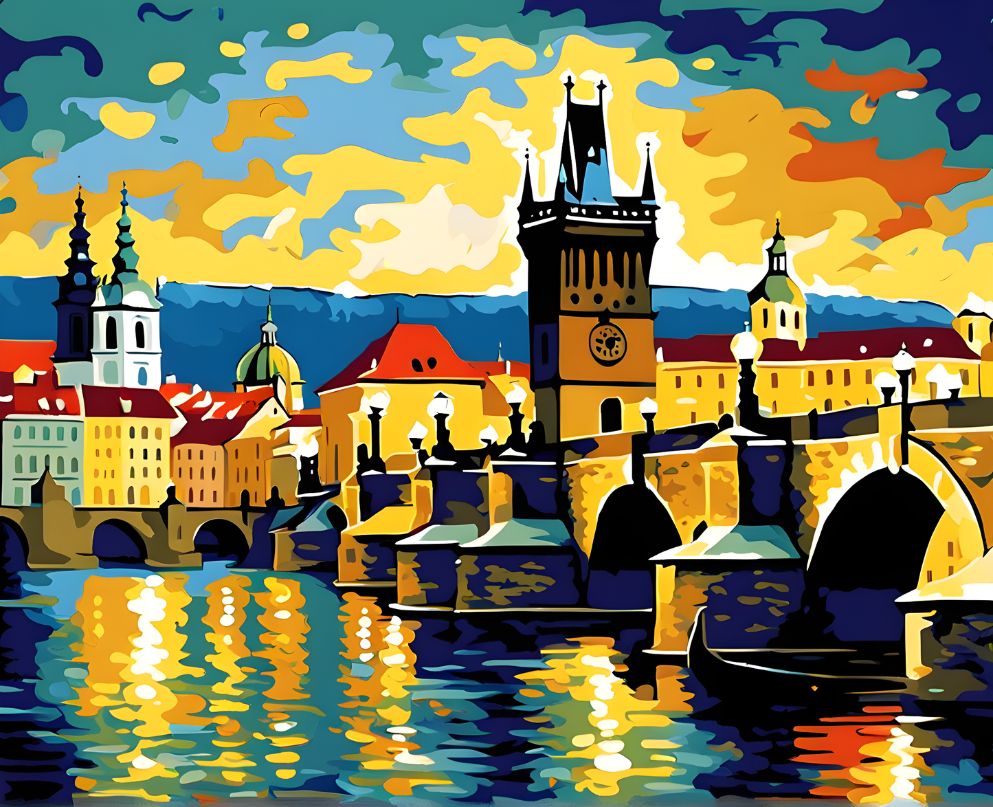 Charles Bridge, Prague PD (2) - Van-Go Paint-By-Number Kit