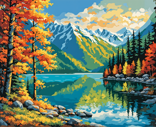 Canada Collection - Cheakamus Lake, British Columbia (28) - Van-Go Paint-By-Number Kit