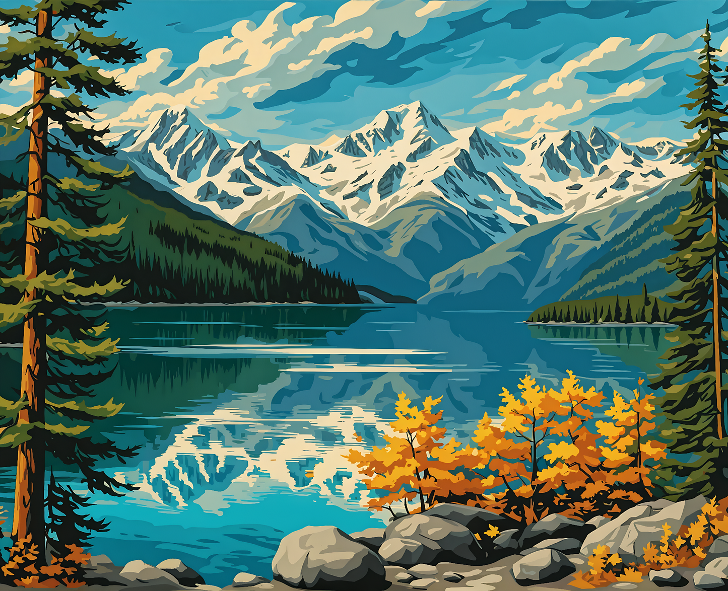 Canada Collection - Cheakamus Lake, British Columbia (29) - Van-Go Paint-By-Number Kit