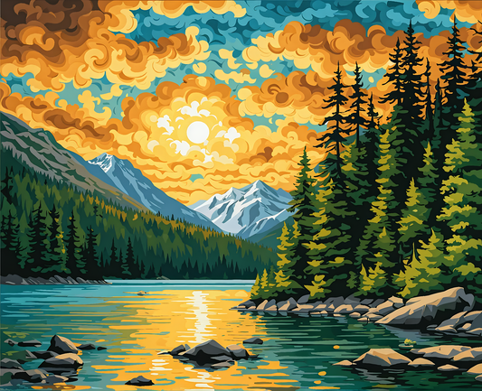 Canada Collection - Cheakamus Lake, British Columbia (27) - Van-Go Paint-By-Number Kit