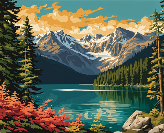 Canada Collection - Cheakamus Lake, British Columbia (30) - Van-Go Paint-By-Number Kit