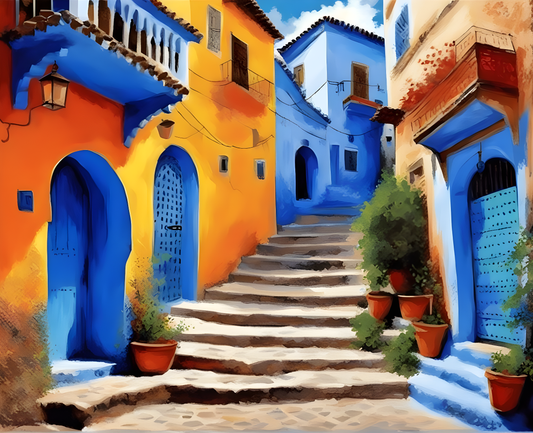 Morocco Collection PD (21) - Chefchaouen - Van-Go Paint-By-Number Kit