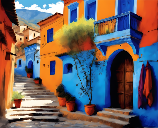 Morocco Collection PD (1) - Chefchaouen - Van-Go Paint-By-Number Kit