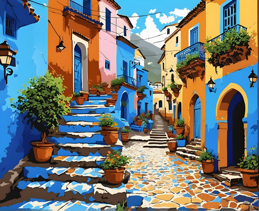 Amazing Places OD (26) - Chefchaouen, Morocco - Van-Go Paint-By-Number Kit