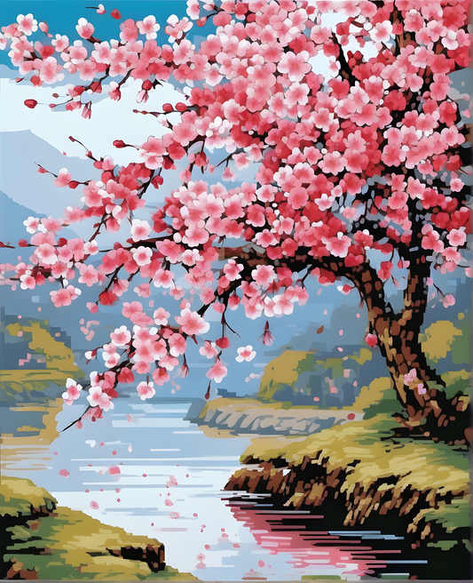 Cherry Blossom PD (9) - Van-Go Paint-By-Number Kit