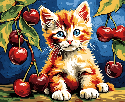 Cherry Kitten (2) - Van-Go Paint-By-Number Kit