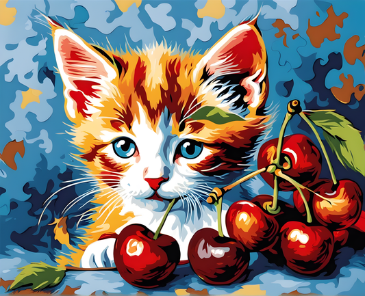 Cherry Kitten (1) - Van-Go Paint-By-Number Kit