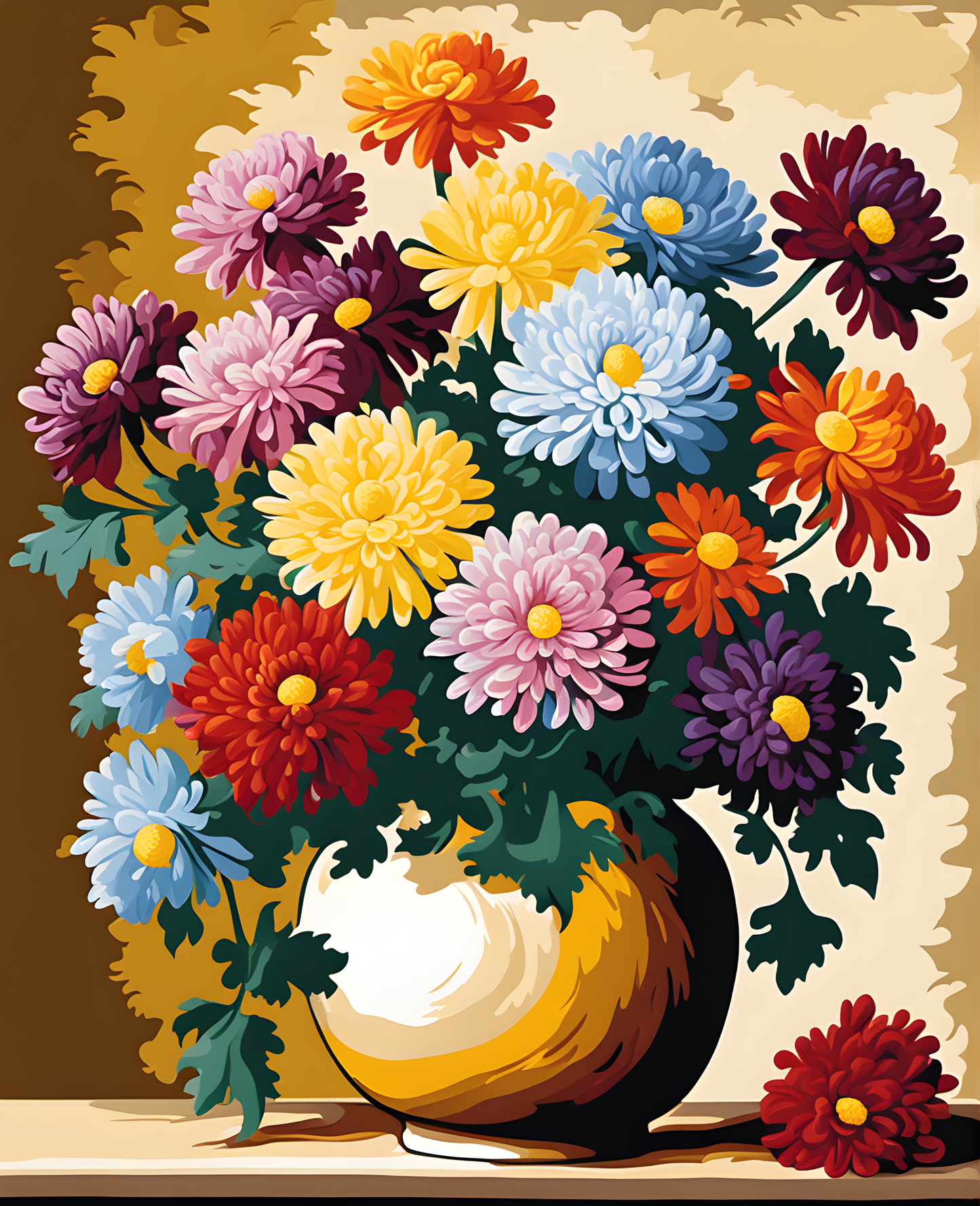 Flowers Collection OD (88) - Chrysanthemum - Van-Go Paint-By-Number Kit