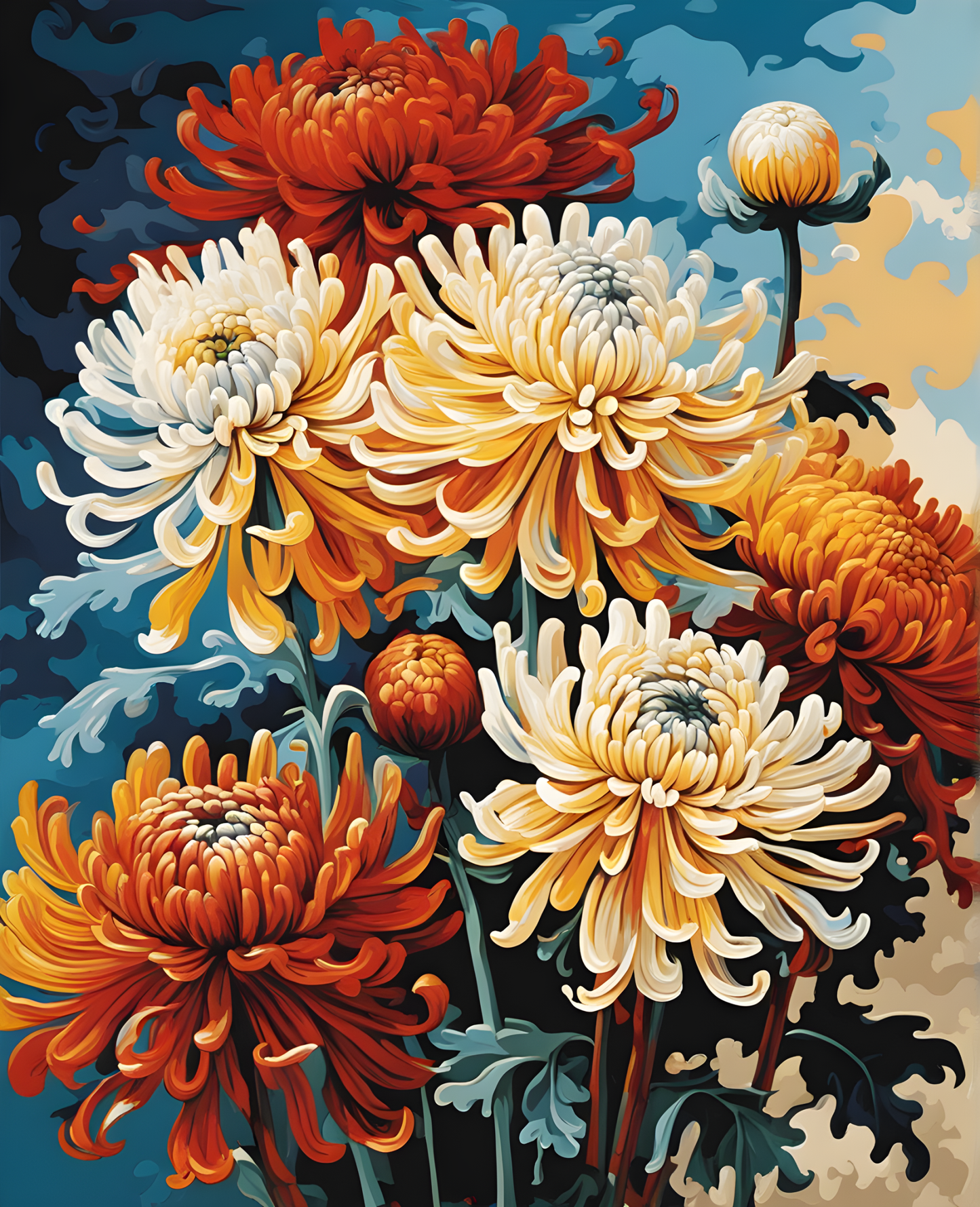 Flowers Collection OD (89) - Chrysanthemum - Van-Go Paint-By-Number Kit