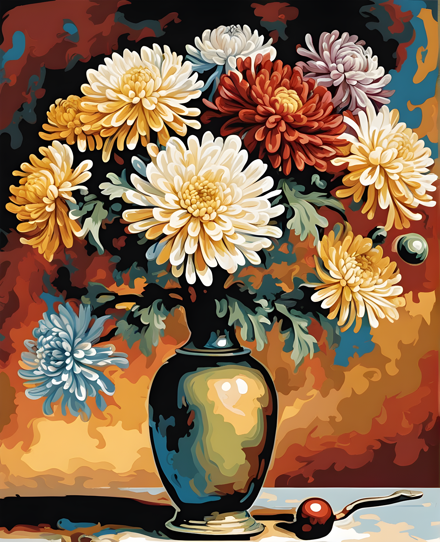 Flowers Collection OD (87) - Chrysanthemum - Van-Go Paint-By-Number Kit