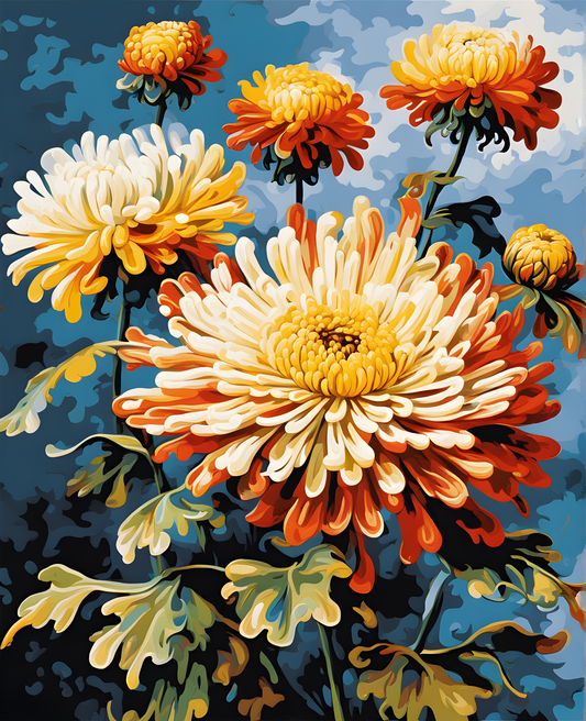 Flowers Collection OD (86) - Chrysanthemum - Van-Go Paint-By-Number Kit