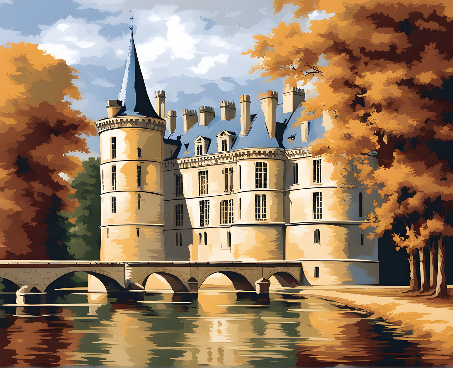 Castles OD - Château de Vincennes, France (90) - Van-Go Paint-By-Number Kit