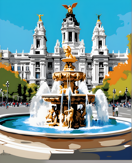 Cibeles Fountain, Madrid - Van-Go Paint-By-Number Kit