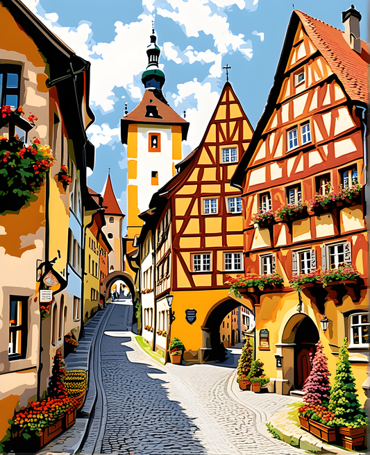 City of Rothenburg, Germany (2) - Van-Go Paint-By-Number Kit