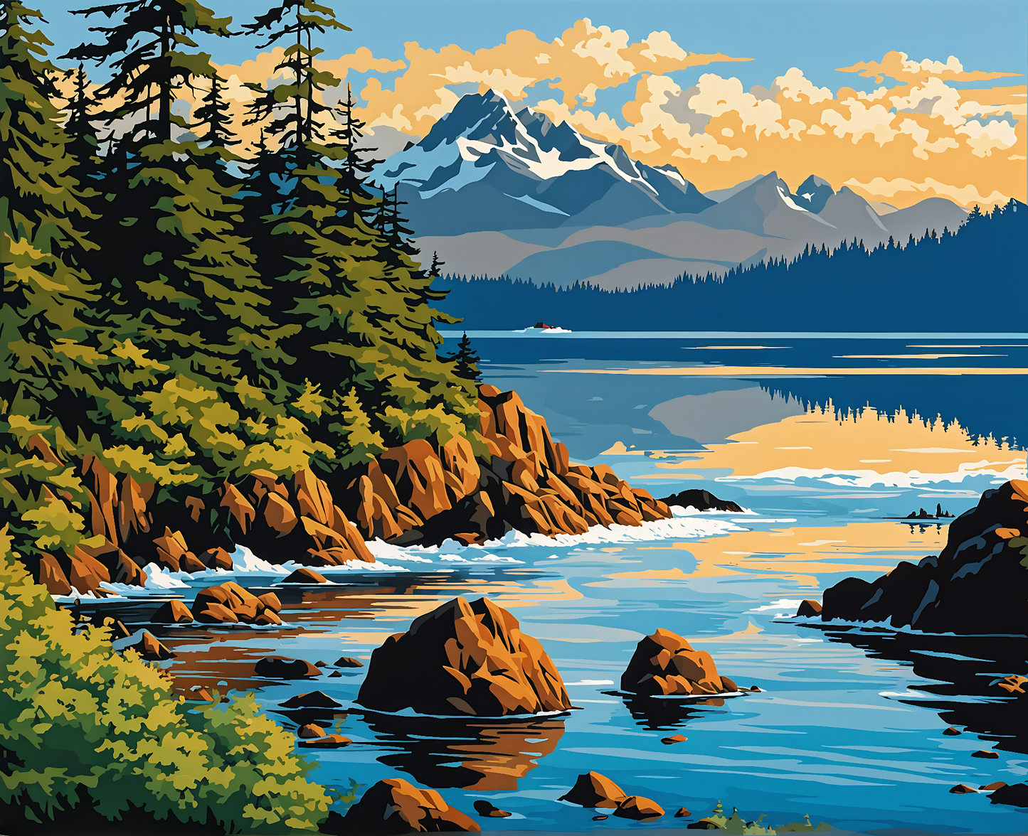 Canada Collection - Clayoquot Sound, British Columbia (16) - Van-Go Paint-By-Number Kit