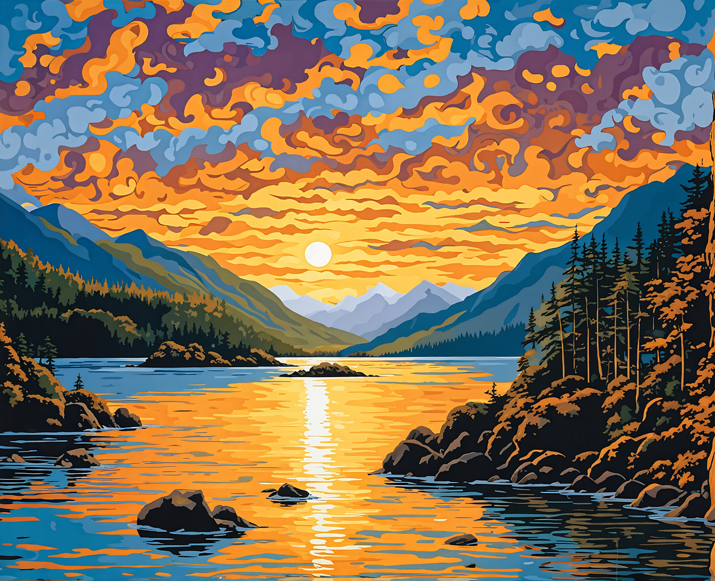 Canada Collection - Clayoquot Sound, British Columbia (12) - Van-Go Paint-By-Number Kit