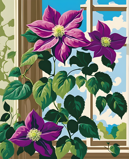 Flowers Collection OD (44) - Clematis - Van-Go Paint-By-Number Kit