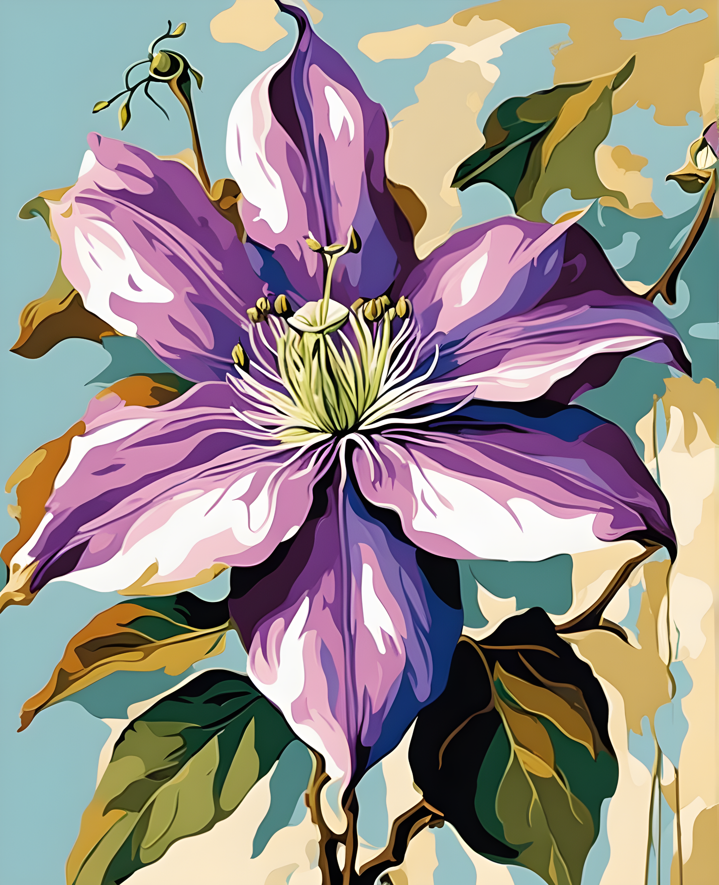 Flowers Collection OD (48) - Clematis - Van-Go Paint-By-Number Kit