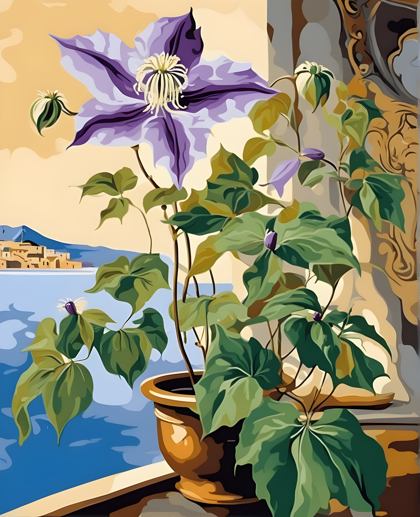 Flowers Collection OD (46) - Clematis - Van-Go Paint-By-Number Kit