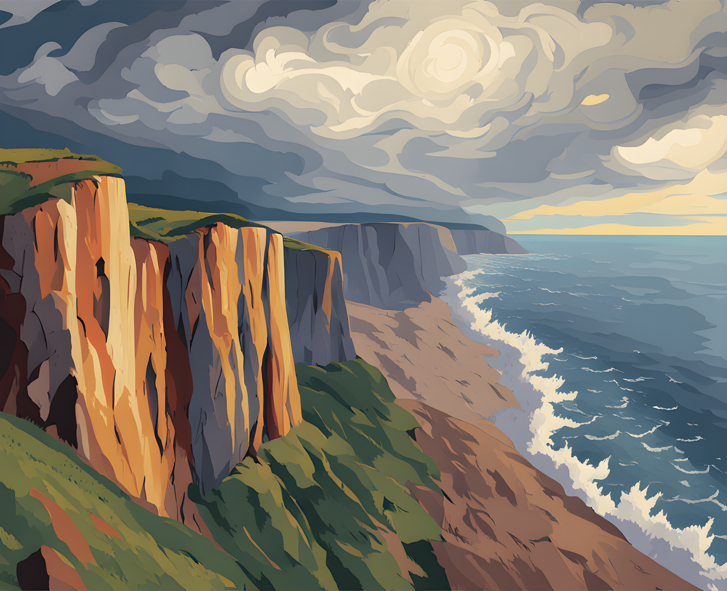 Cliffs in a Storm (1) - Van-Go Paint-By-Number Kit
