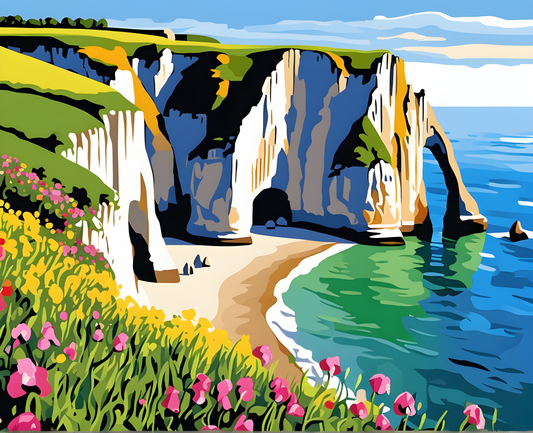 Amazing Places OD (27) - Cliffs of Etretat, France - Van-Go Paint-By-Number Kit