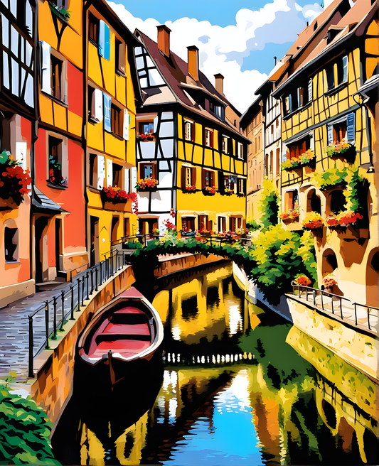 Colmar Canal, France (1) - Van-Go Paint-By-Number Kit