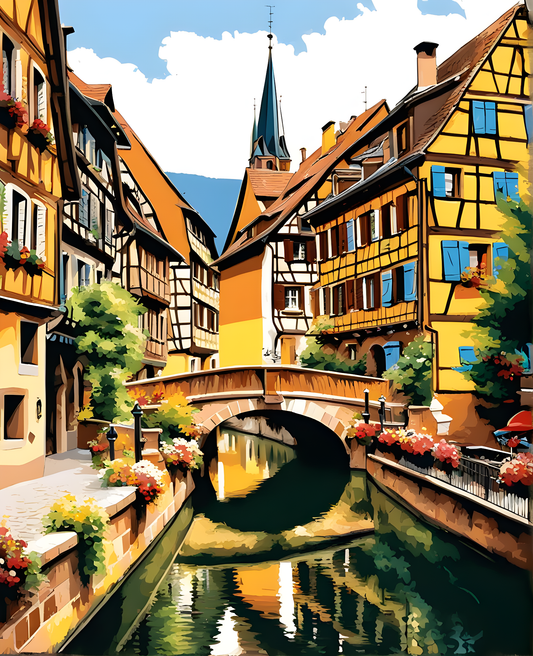 Colmar Canal, France (2) - Van-Go Paint-By-Number Kit