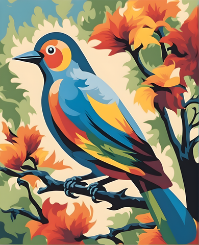 Colorful Bird - Van-Go Paint-By-Number Kit
