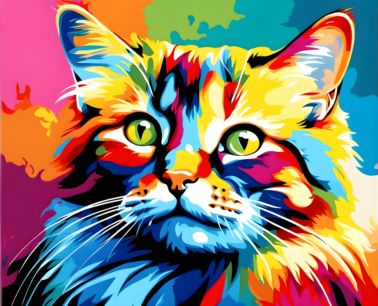Colorful Cat (2) - Van-Go Paint-By-Number Kit
