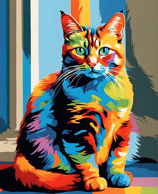 Colorful Cat (1) - Van-Go Paint-By-Number Kit