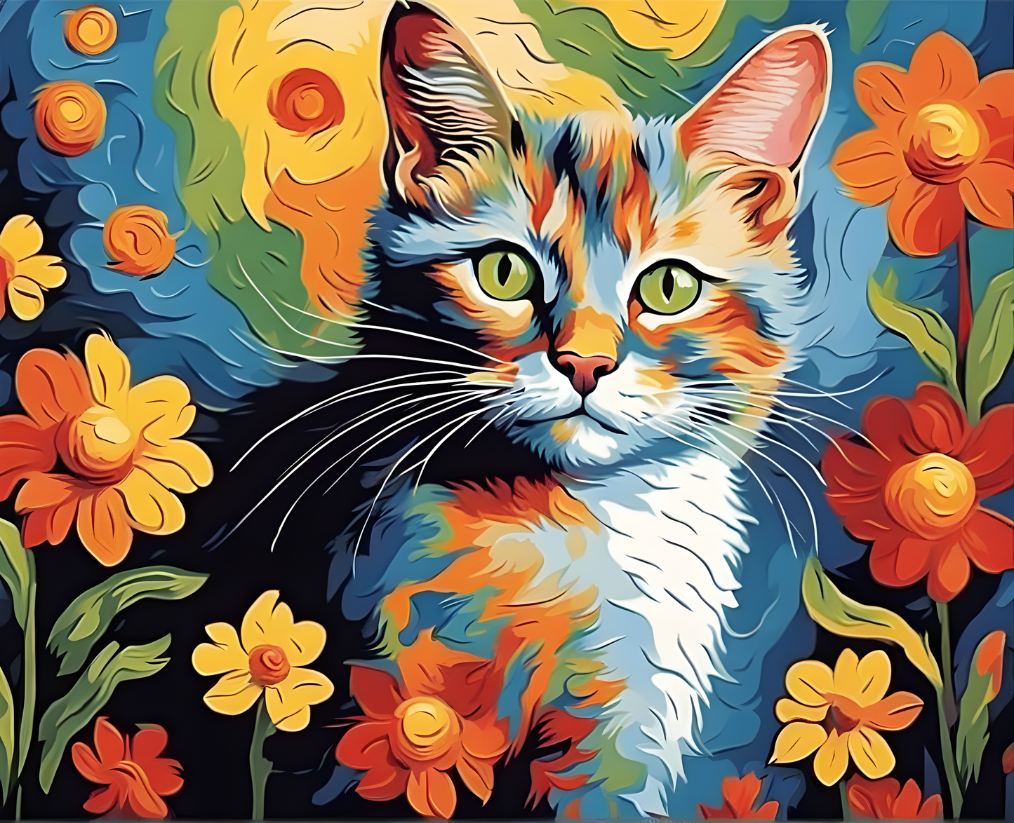 Colorful Cat (4) - Van-Go Paint-By-Number Kit
