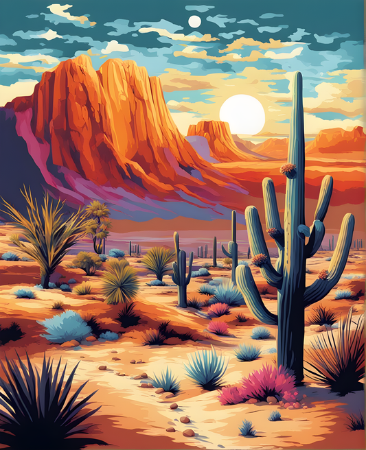 Colorful Desert (3) - Van-Go Paint-By-Number Kit