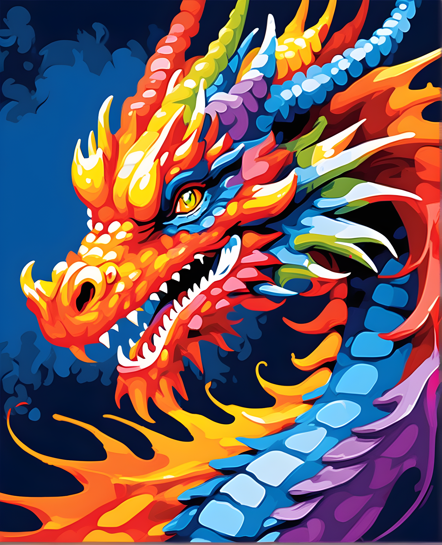 China Collection PD (10) - Colorful Dragon - Van-Go Paint-By-Number Kit