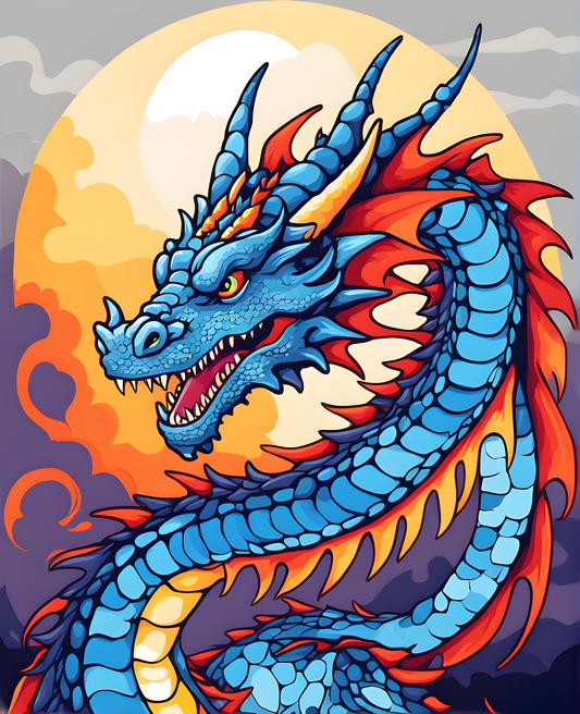 China Collection PD (6) - Colorful Dragon - Van-Go Paint-By-Number Kit