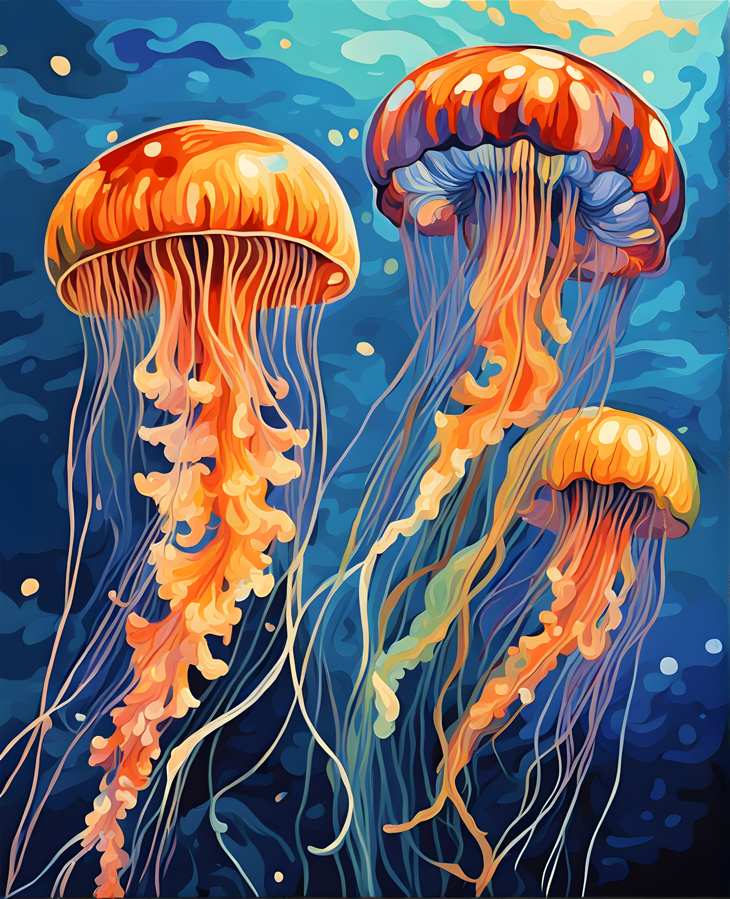 Colorful Jellyfish (2) - Van-Go Paint-By-Number Kit