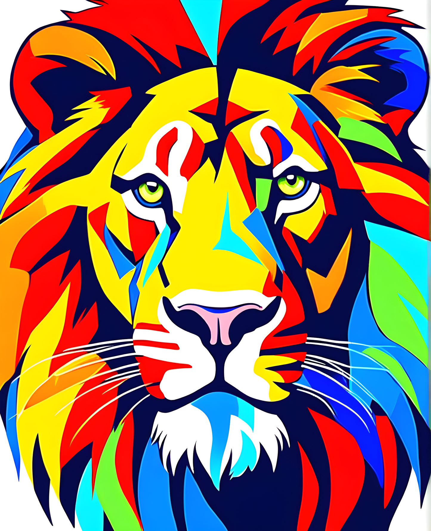 Lions Collection PD (42) - Colorful Lion - Van-Go Paint-By-Number Kit