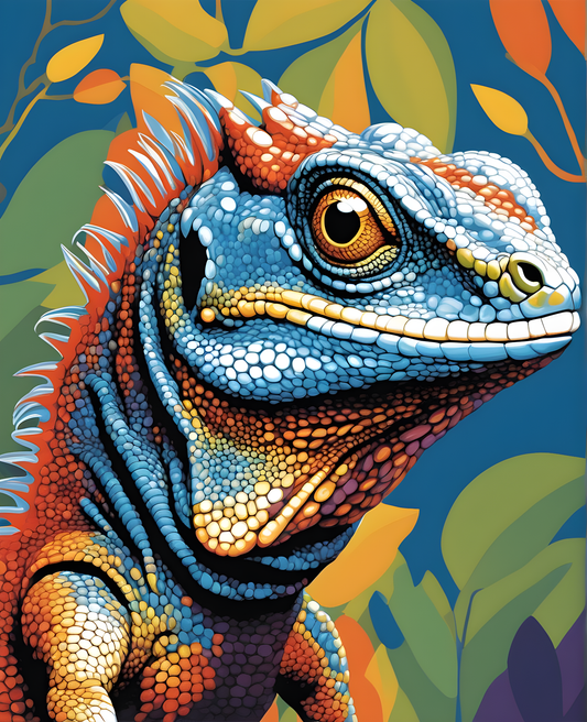 A Colorful lizard (2) - Van-Go Paint-By-Number Kit