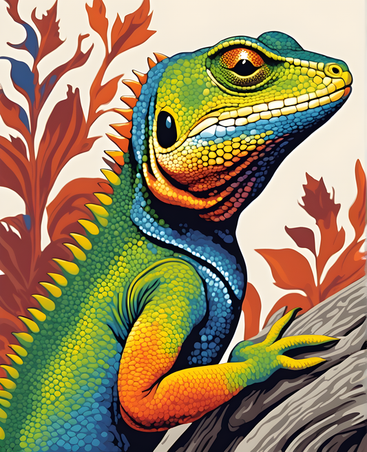 A Colorful lizard (1) - Van-Go Paint-By-Number Kit