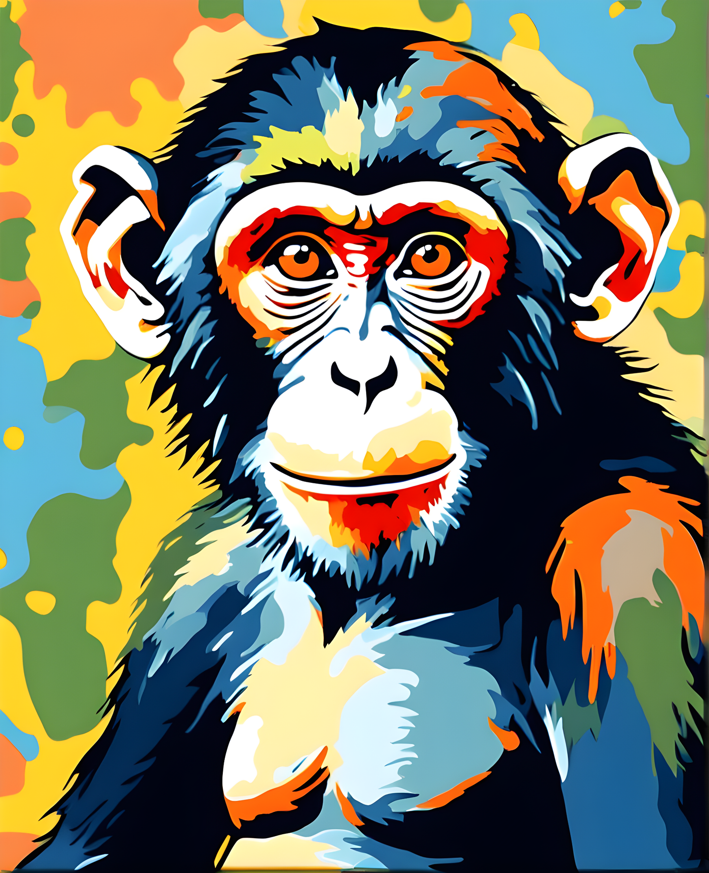 Colorful Monkey (2) - Van-Go Paint-By-Number Kit