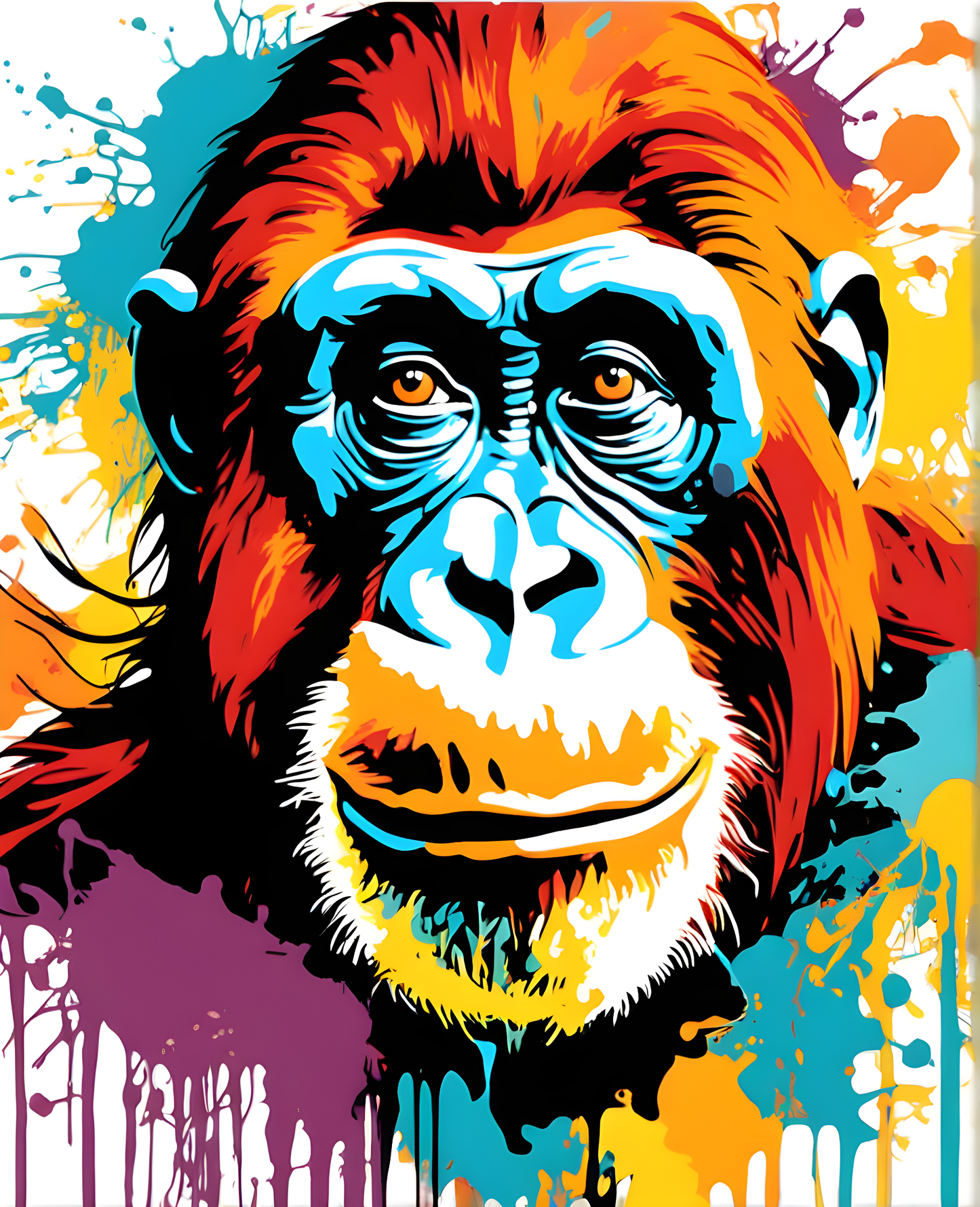 Colorful Orangutan Graffiti (2) - Van-Go Paint-By-Number Kit