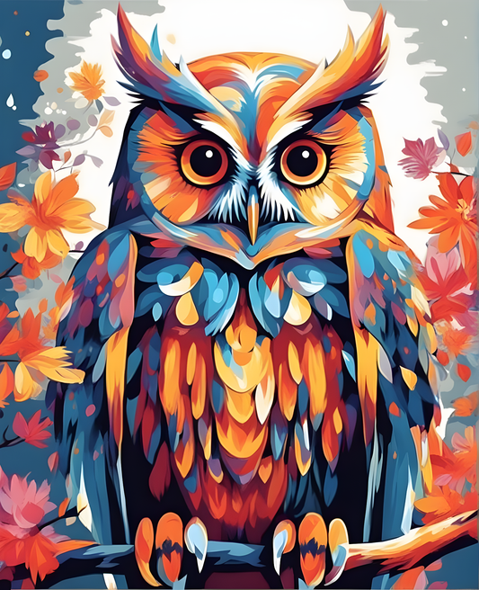Colorful Owl (PD) - Van-Go Paint-By-Number Kit
