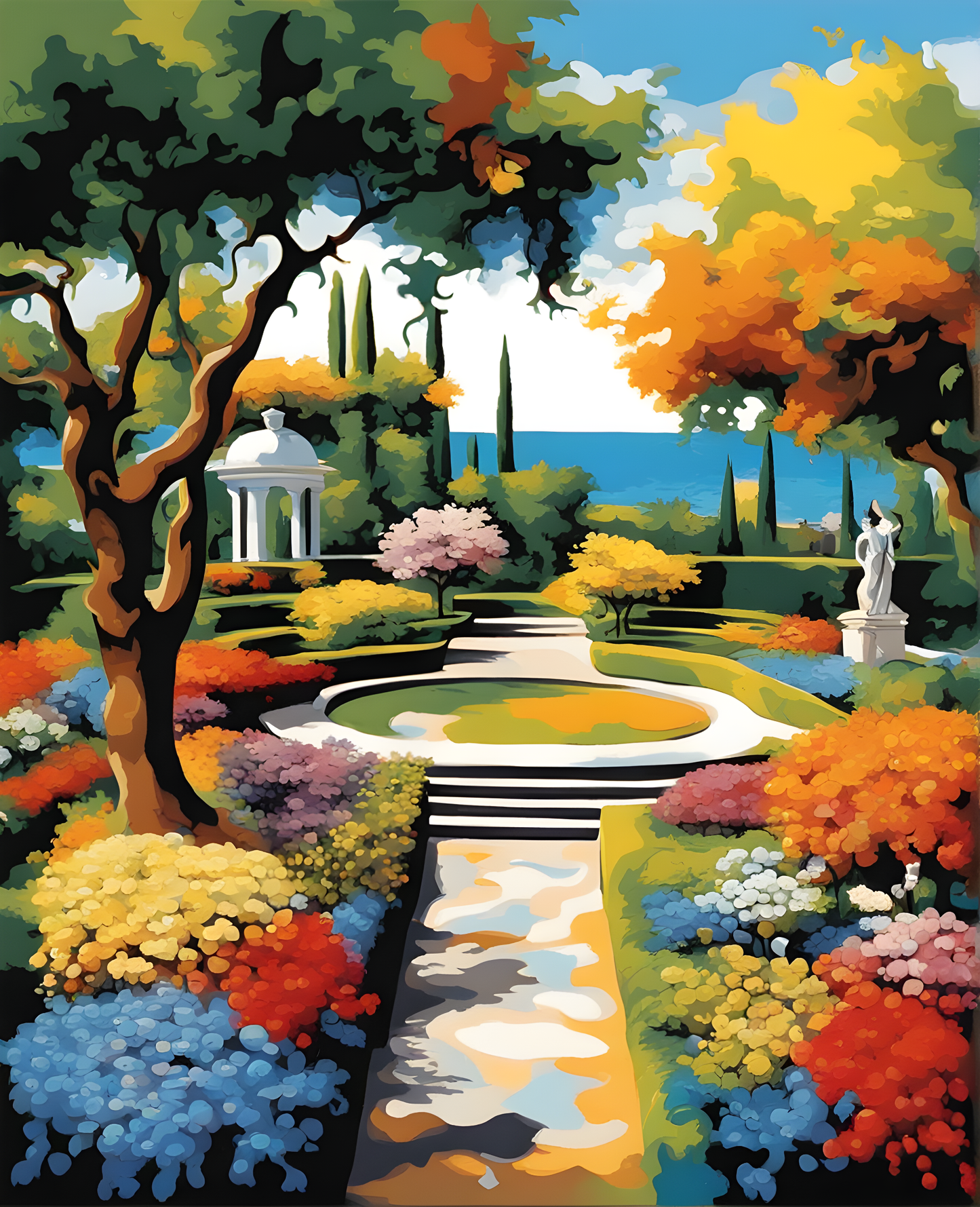 Colorful Park Garden (2) - Van-Go Paint-By-Number Kit