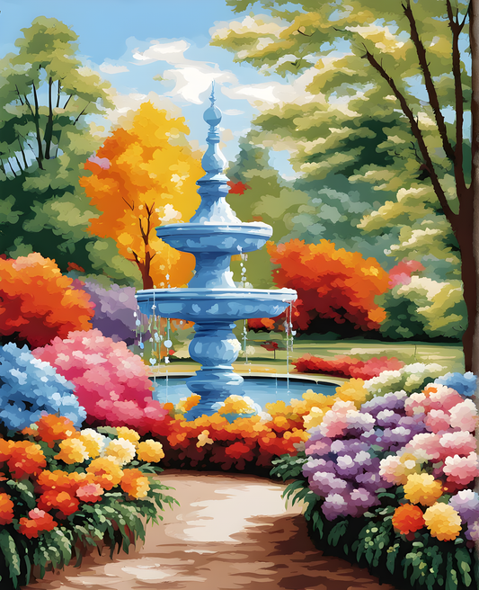Colorful Park Garden - Van-Go Paint-By-Number Kit