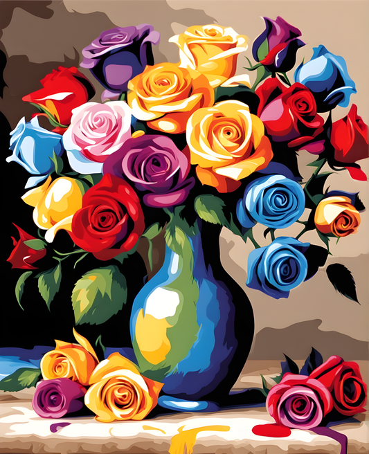 Colorful Roses - Van-Go Paint-By-Number Kit