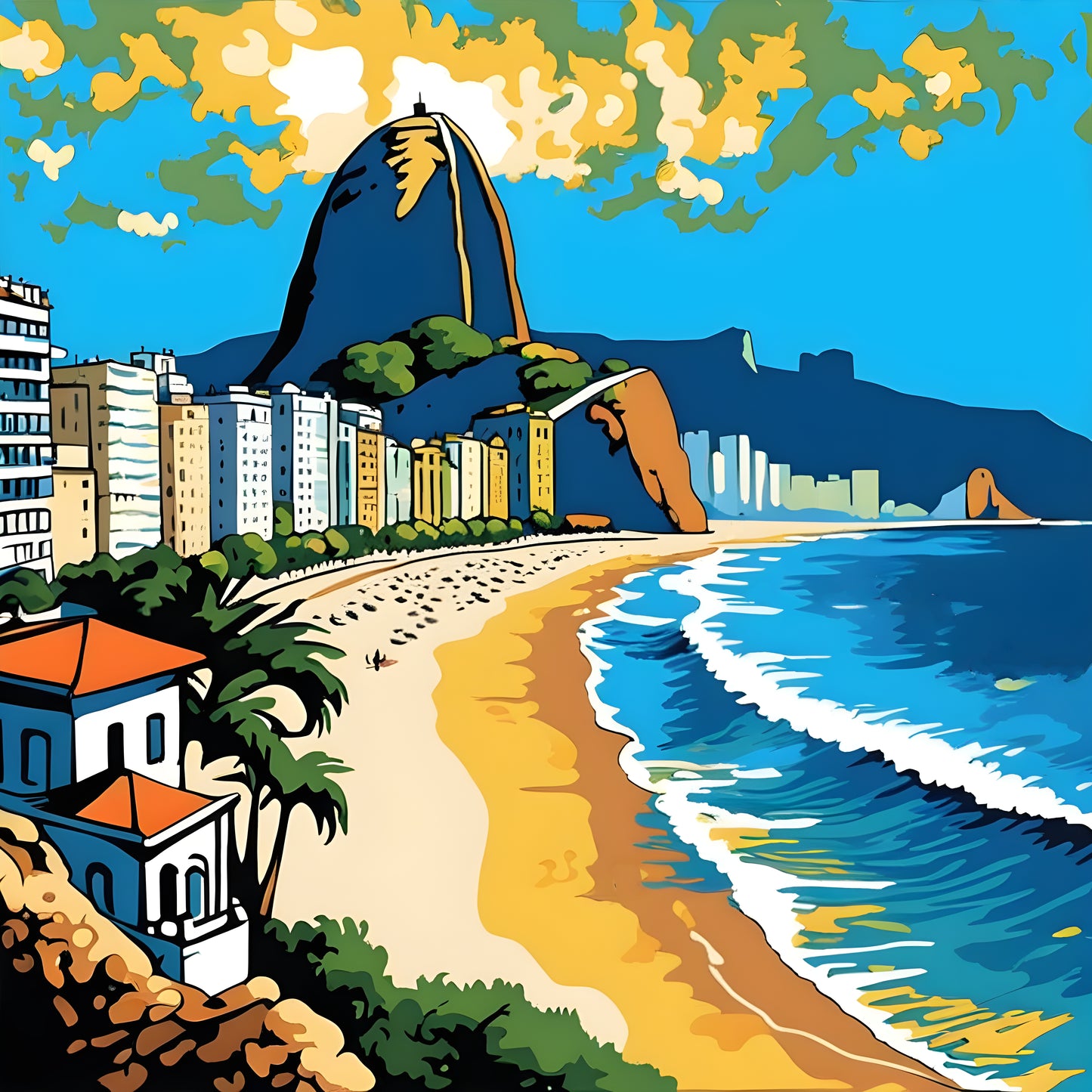 COPACABANA BEACH, Rio, Brazil (3) - Van-Go Paint-By-Number Kit