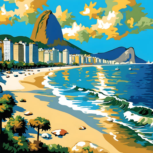 COPACABANA BEACH, Rio, Brazil (4) - Van-Go Paint-By-Number Kit