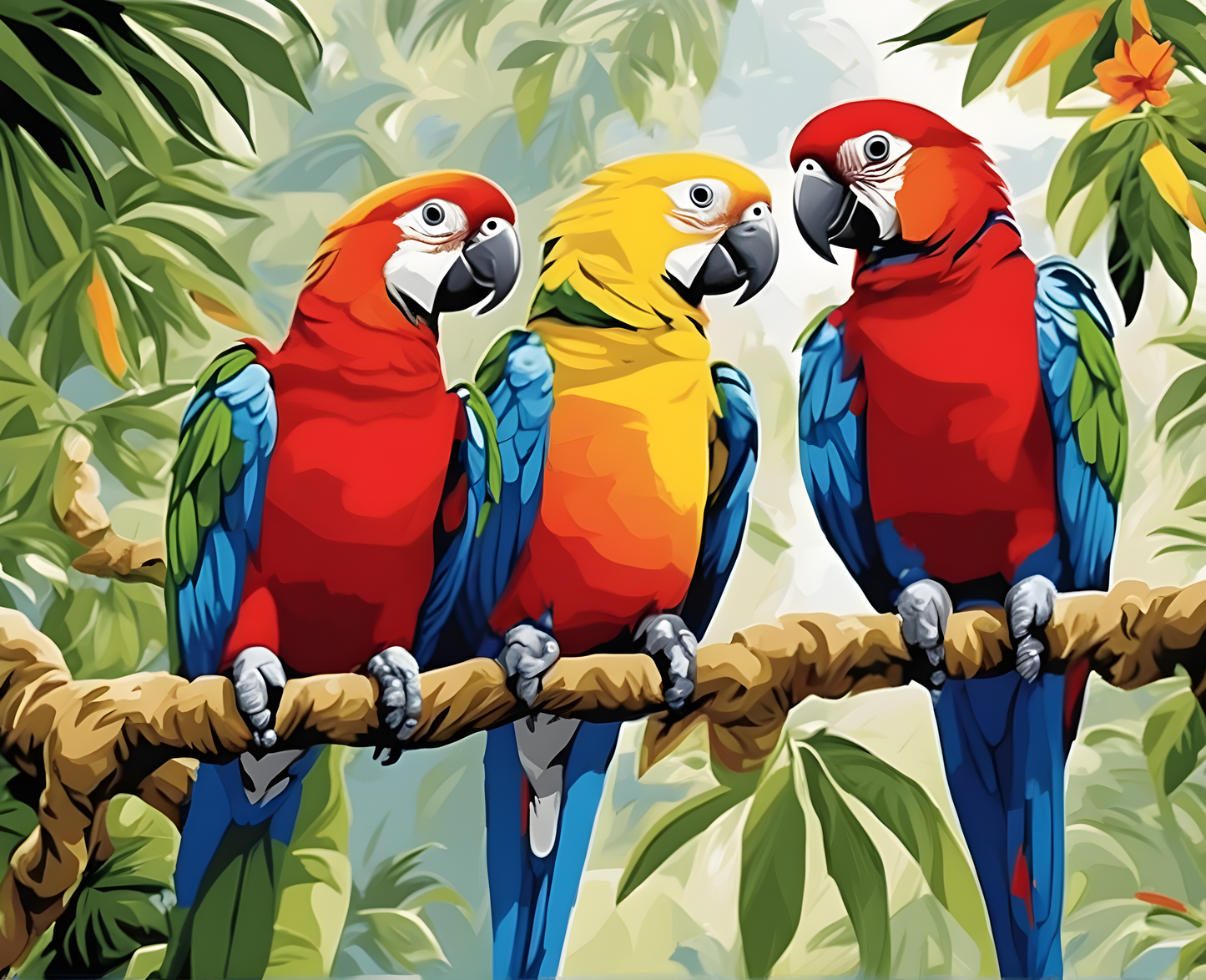 Street Art Collection OD (11) - Costa Rican Parrots - Van-Go Paint-By-Number Kit