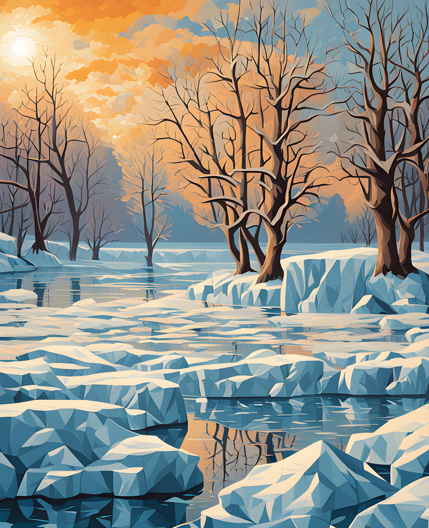 Ice Coated Landscape (2) - Van-Go Paint-By-Number Kit