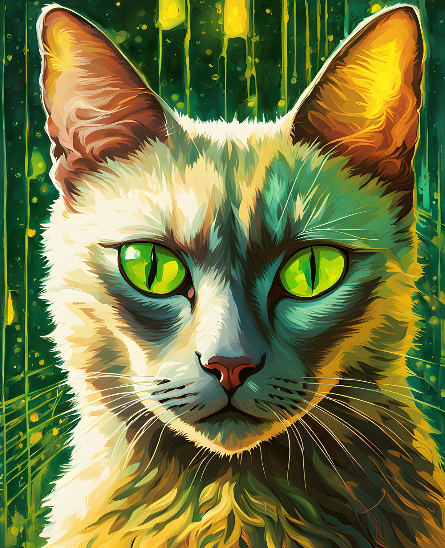 Cyber Siamese Cat (3) - Van-Go Paint-By-Number Kit