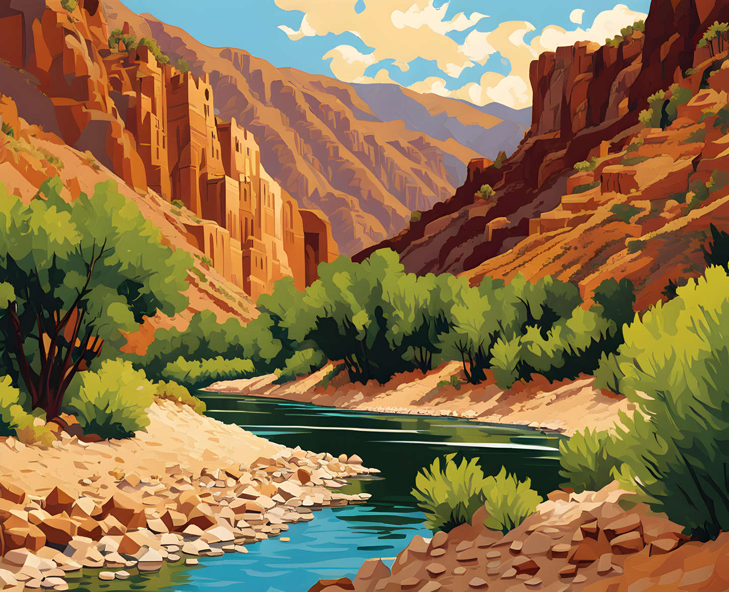 Morocco Collection PD (66) - Dades Gorges, Atlas Mountains - Van-Go Paint-By-Number Kit